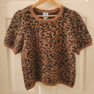 Cece Leopard Fuzzy Sweater